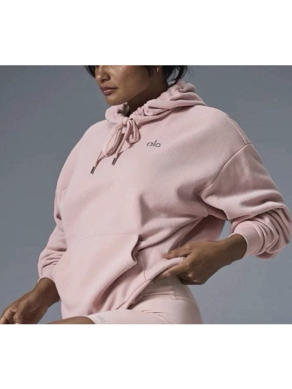 Alo Accolade Ballet Pink Hoodie Pullover Women's NWT Size SMALL NEW C1